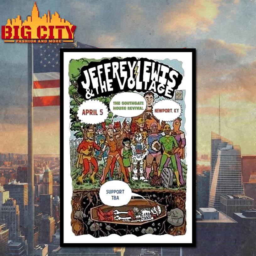 Jeffrey Lewis The Voltage Newport, Ky April 5 2026 Tour Shirt