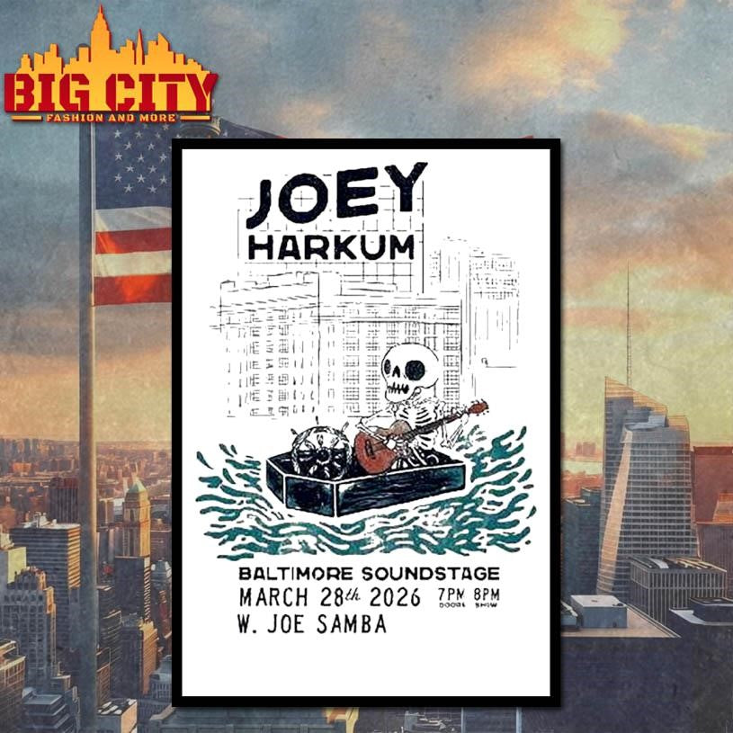 Joey Harkum Event Baltimore Md On March 28 2026 Skeleton Guitar Coffin Shirt