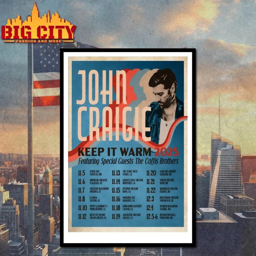 John Craigie Keep It Warm 2025 Tour Poster shirt