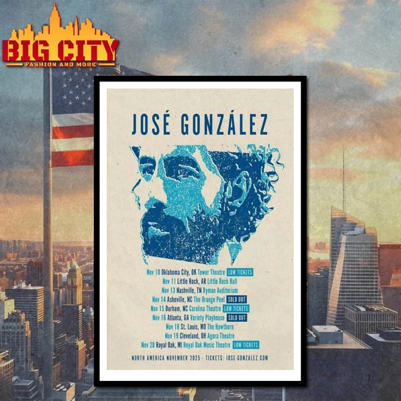Jose Gonzalez Tour Nov 2025 North America Poster shirt