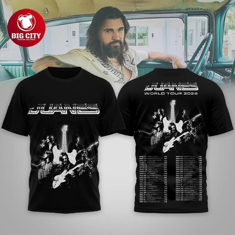 Juanes World Tour 2026 Official Concert Two Sided Shirt