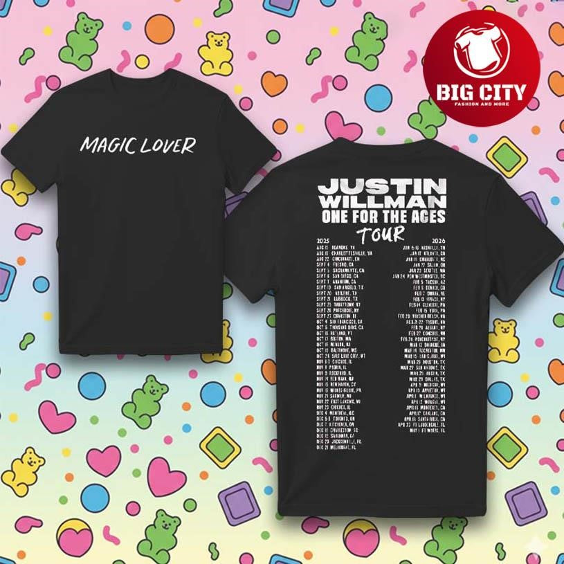 Justin Willman Magic Tour 2025&2026 Two Sided Shirt