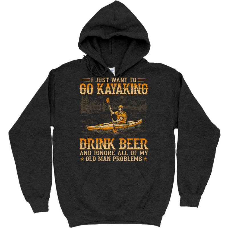 Kayaking Drink Beer Old Man Problems T-Shirt WDB048