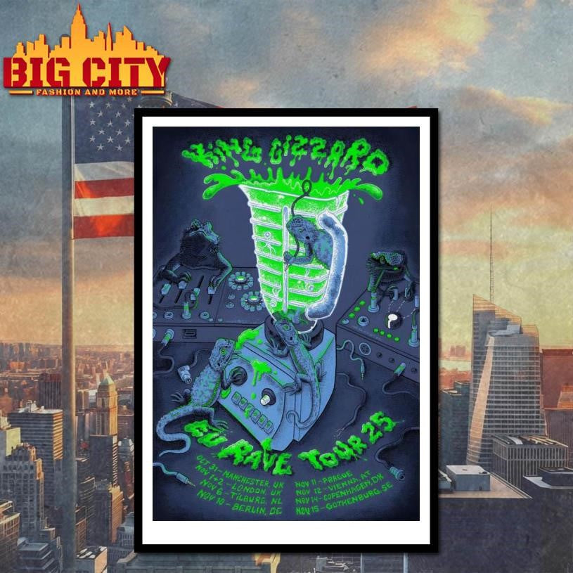 King Gizzard And The Lizard Wizard EU Rave 2025 Shows Poster Shirt