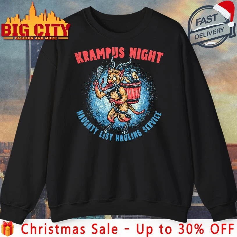 Krampus Night naughty list hauling service shirt