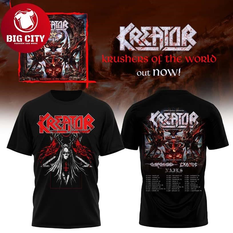 Kreator Krushers Of The EU&UK Tour 2026 Rock Time Two Sided Shirt