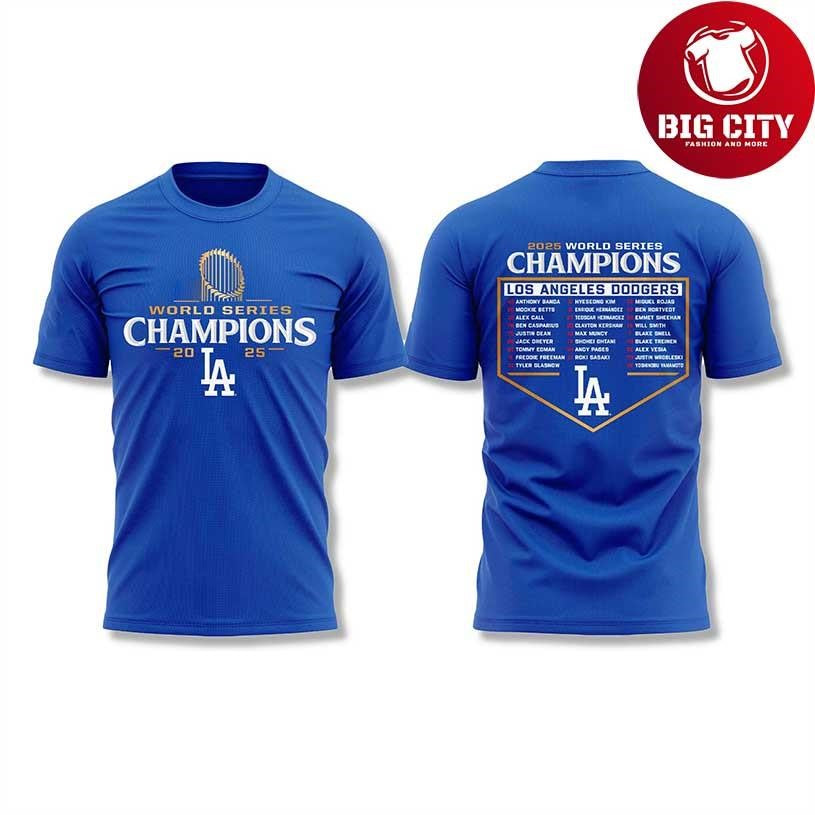 LA Dodgers World Series All Team Two Sided Shirt