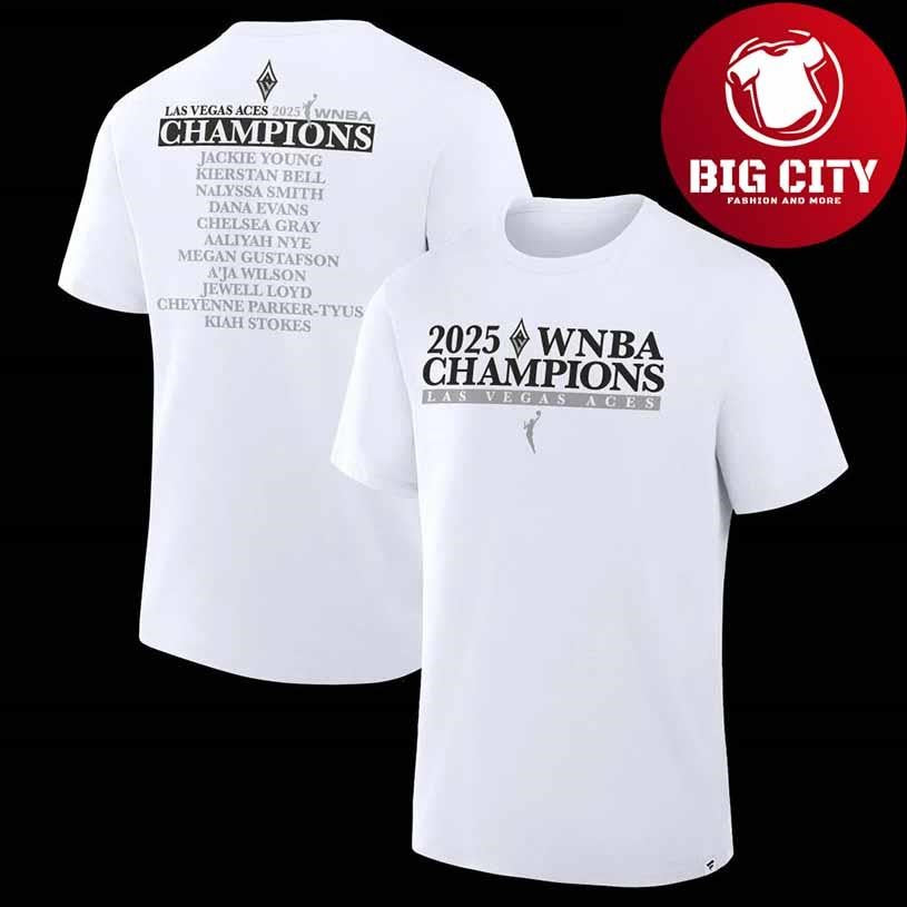 Las Vegas Aces 2025 WNBA Finals Champions Team Roster shirt