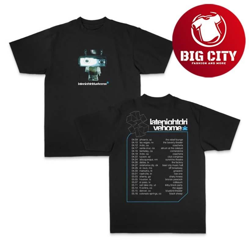 Late Night Drive Home Robot Tour Two Sided Shirt