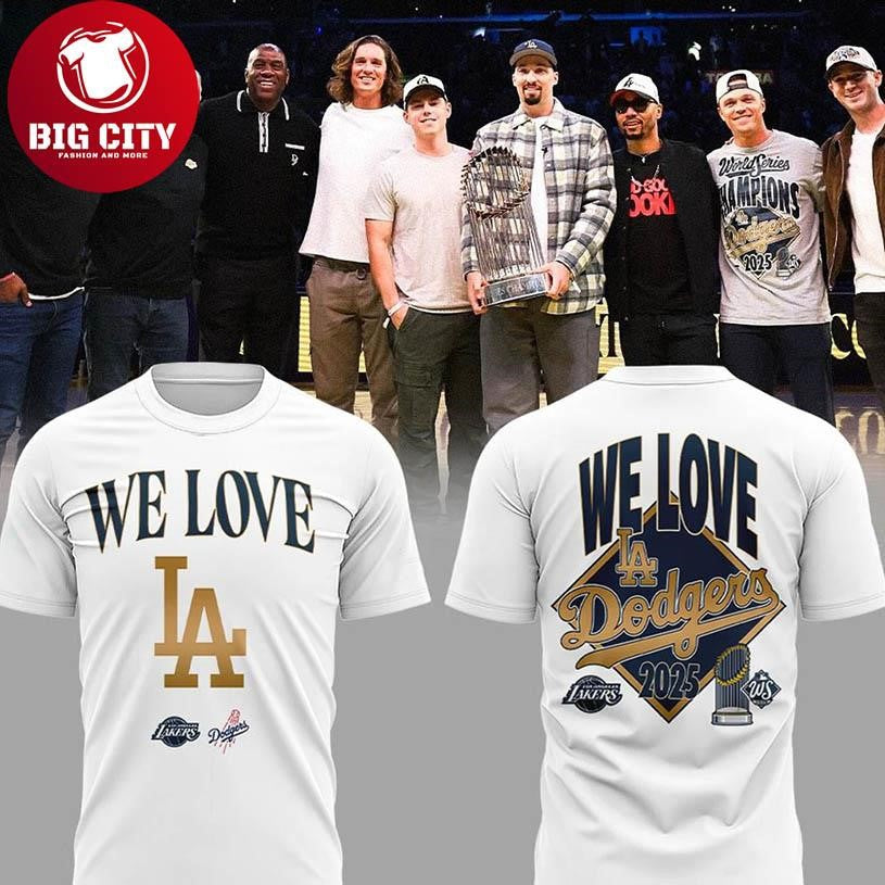 Los Angeles Lakers Celebrated the Champs Dodgers 2025 Two Sided Shirt