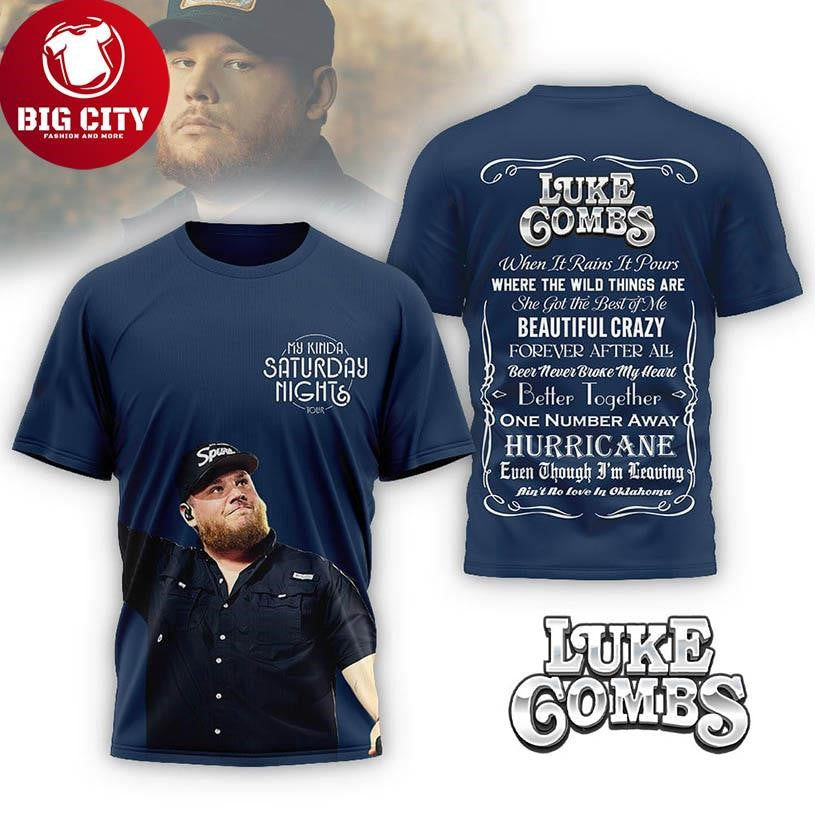 Luke Combs My Kinda Saturday Night Tour 2025 Two Sided Shirt