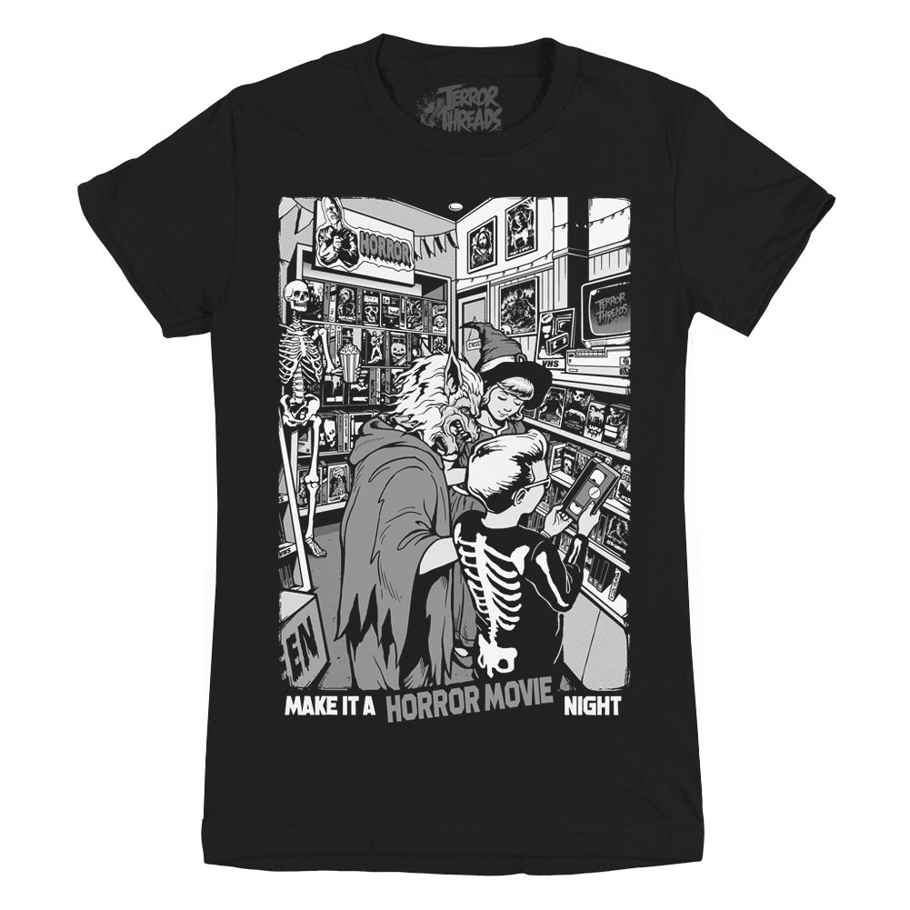 Make It A Horror Movie Night Ladies T-Shirt