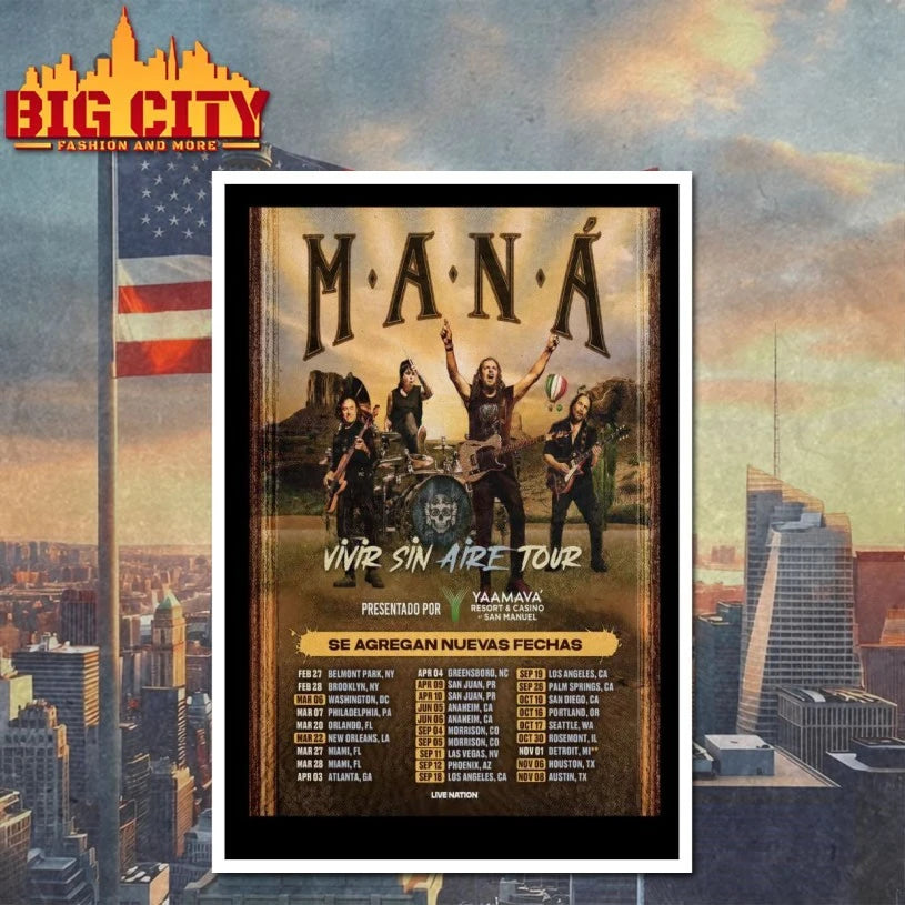 Maná 2026 Vivir Sin Aire Tour Poster shirt