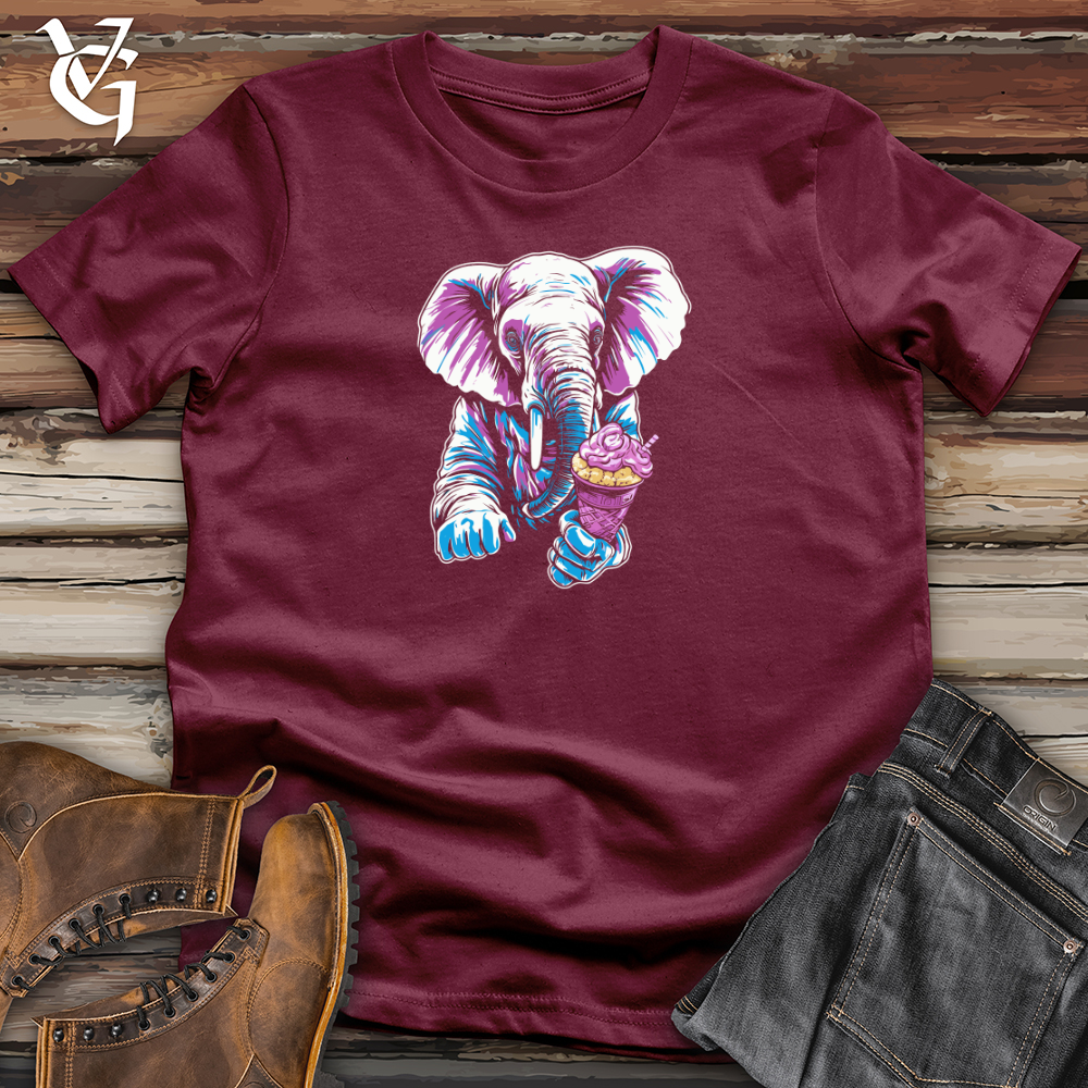 Retro Cosmic Ice Cream Elephant Softstyle Tee