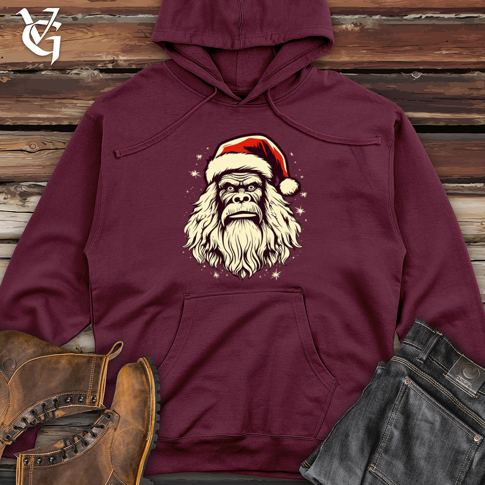 Retro Santa Sasquatch Midweight Hooded Sweatshirt