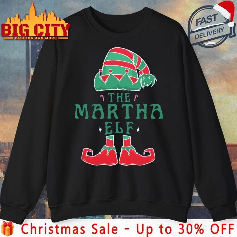 Martha Elf Personalized Name Christmas Family shirt