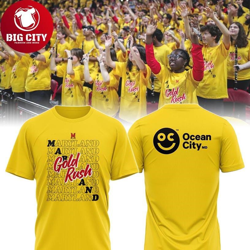 Maryland Terrapins Gold Rush Celebration NCAA 2025 Two Sided Shirt