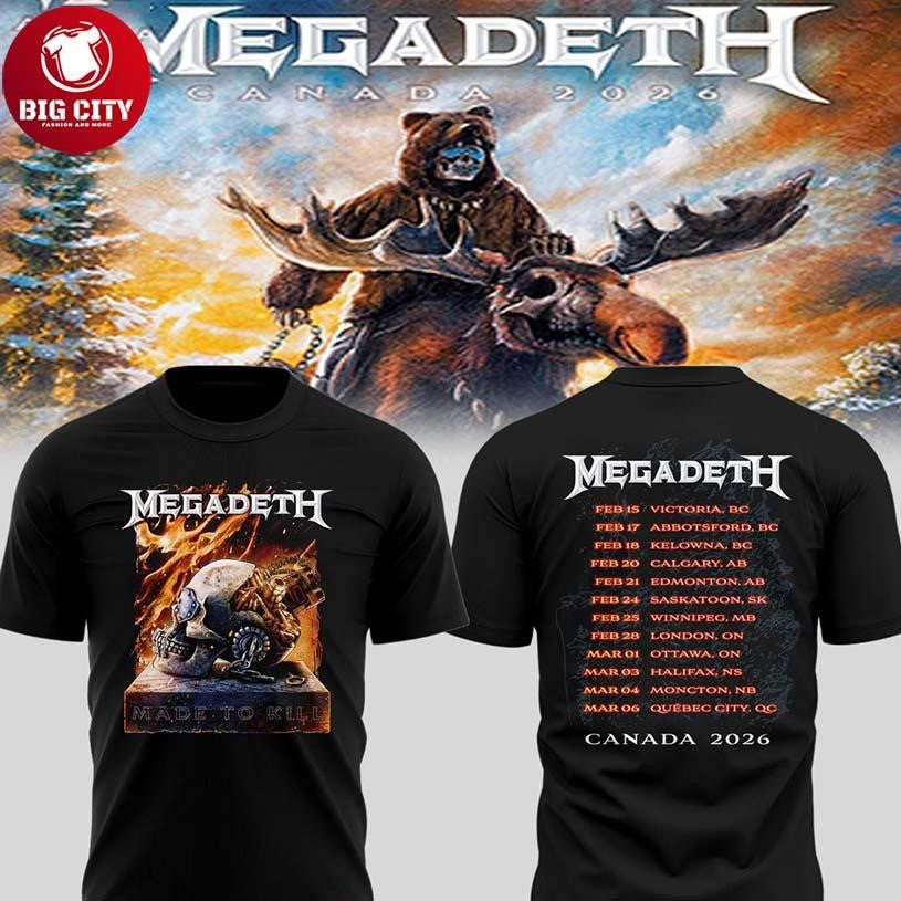 Megadeth Tour 2026 Canada Celebration Two Sided Shirt