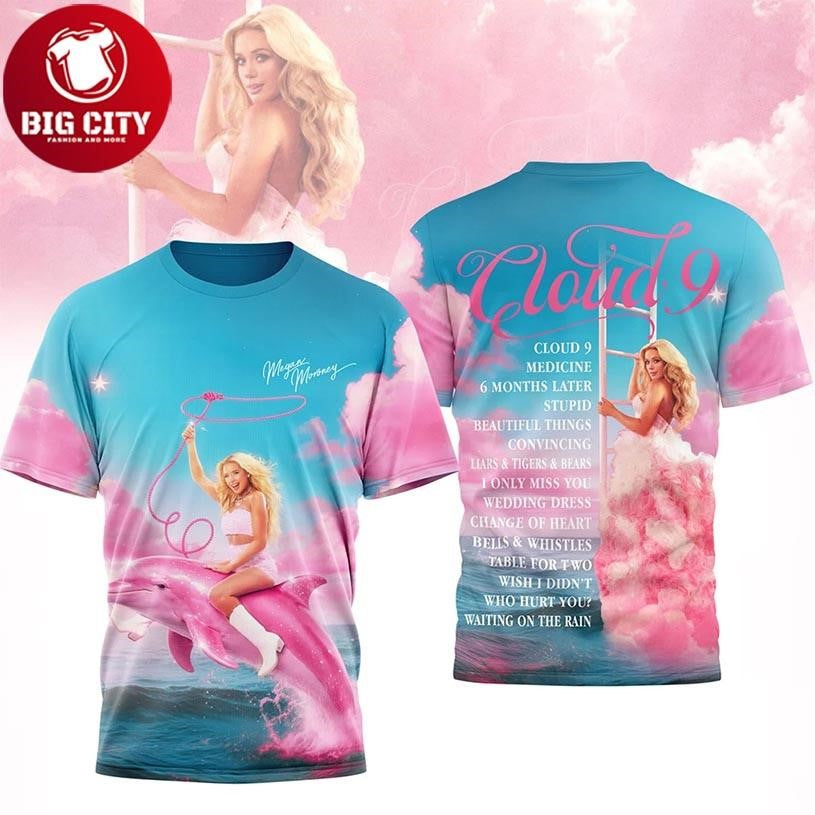 Megan Moroney Cloud 9 Pink Dolphin Album Merch Two Sided Shirt