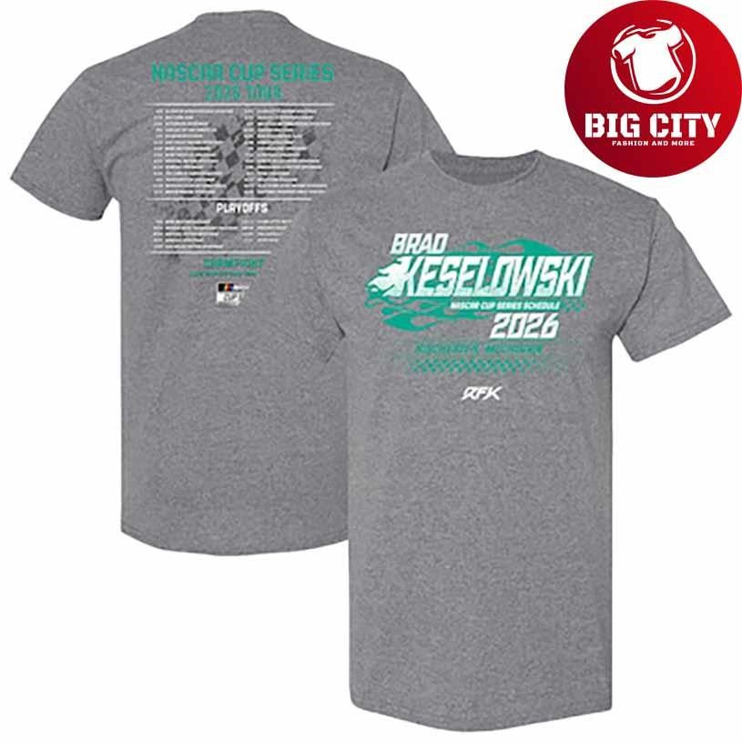Brad Keselowski Checkered Flag Sports Heather 2026 NASCAR Schedule Shirt