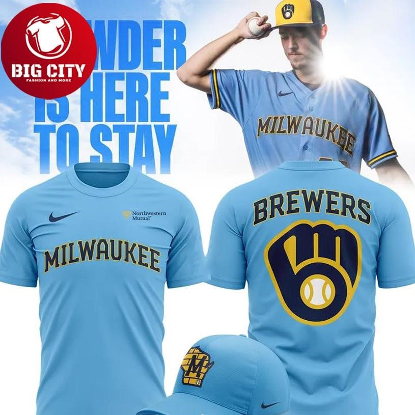 Milwaukee Brewers 2025 Powder Blue Two Sided Shirt