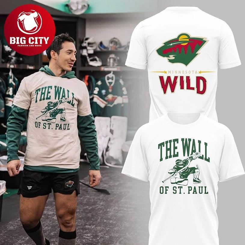 Minnesota Wild Jesper Wallstedt The Wall Of St. Paul 2025 Two Sided Shirt