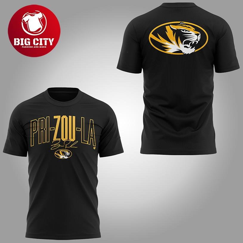 Missouri Football Beau Pribula Pri Zou La 2025 Two Sided Shirt