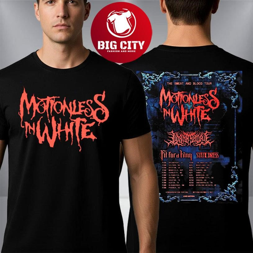 Motionless In White The Sweat And Blood Tour Venue Tour Dates Two Sided Shirt