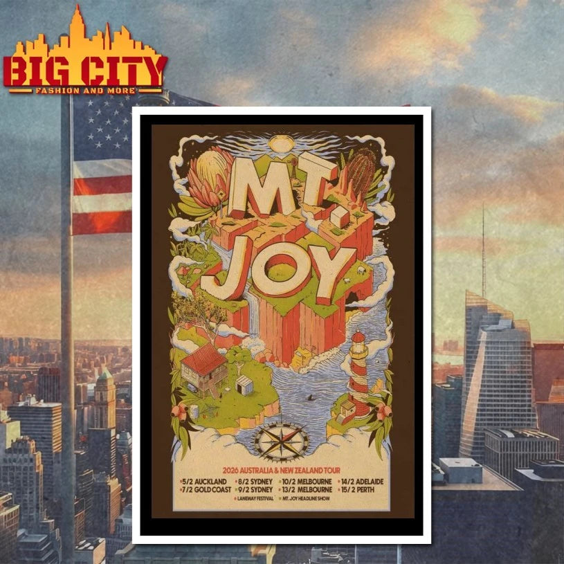 Mt Joy 2026 Australia & New Zealand Tour Poster Shirt