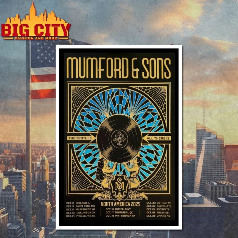 Mumford & Sons North America Tour 2025 Poster shirt