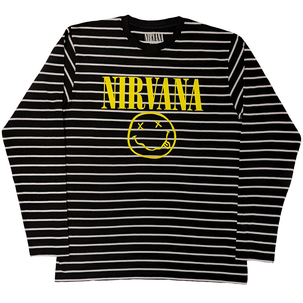 Nirvana | Official Sweatshirt | Yellow Happy Face Striped