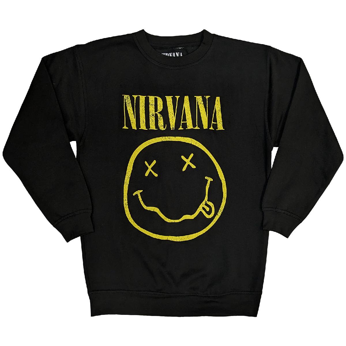 Nirvana | Official Band Sweatshirt | Yellow Happy Face
