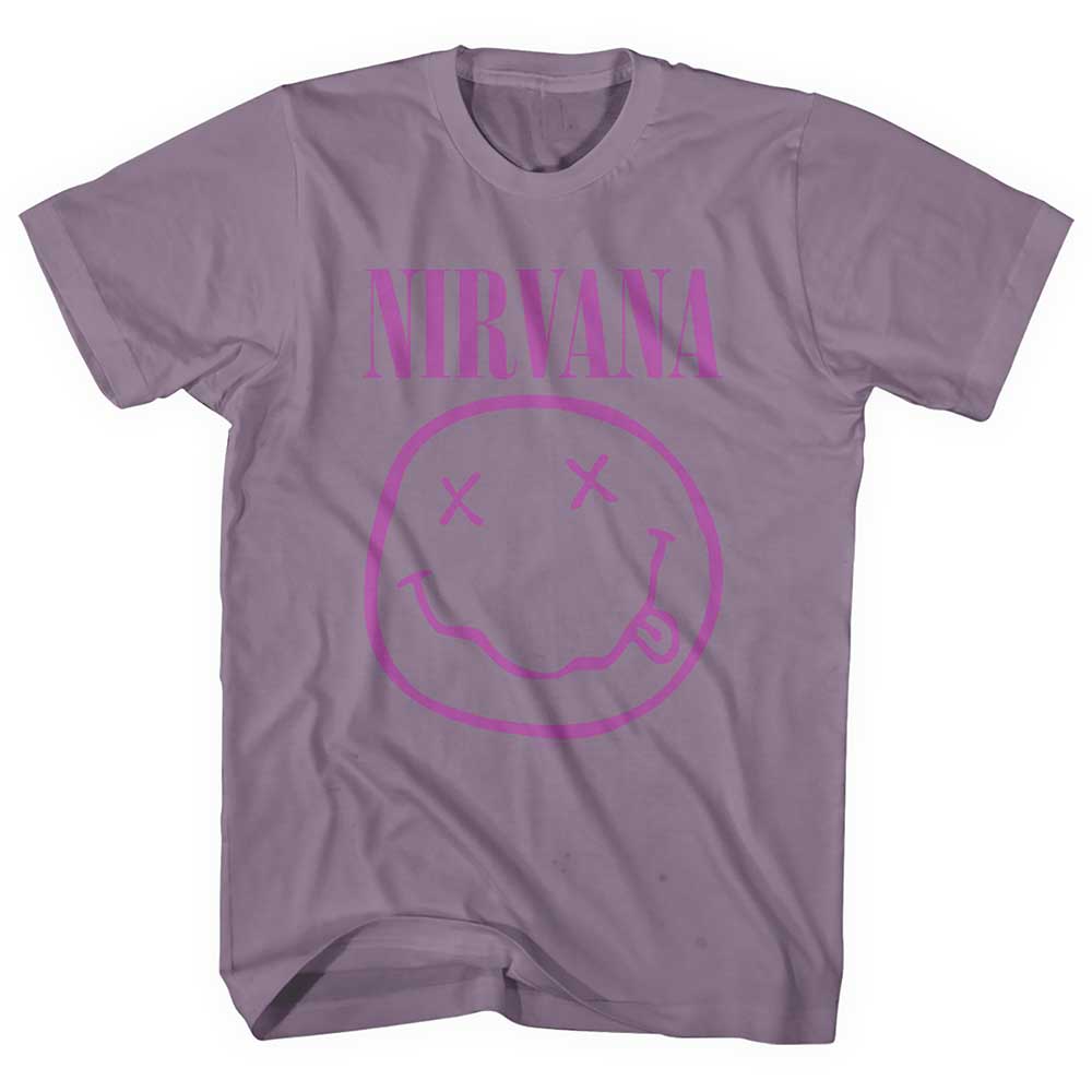NIRVANA Attractive T-Shirt, Purple Happy Face Style001