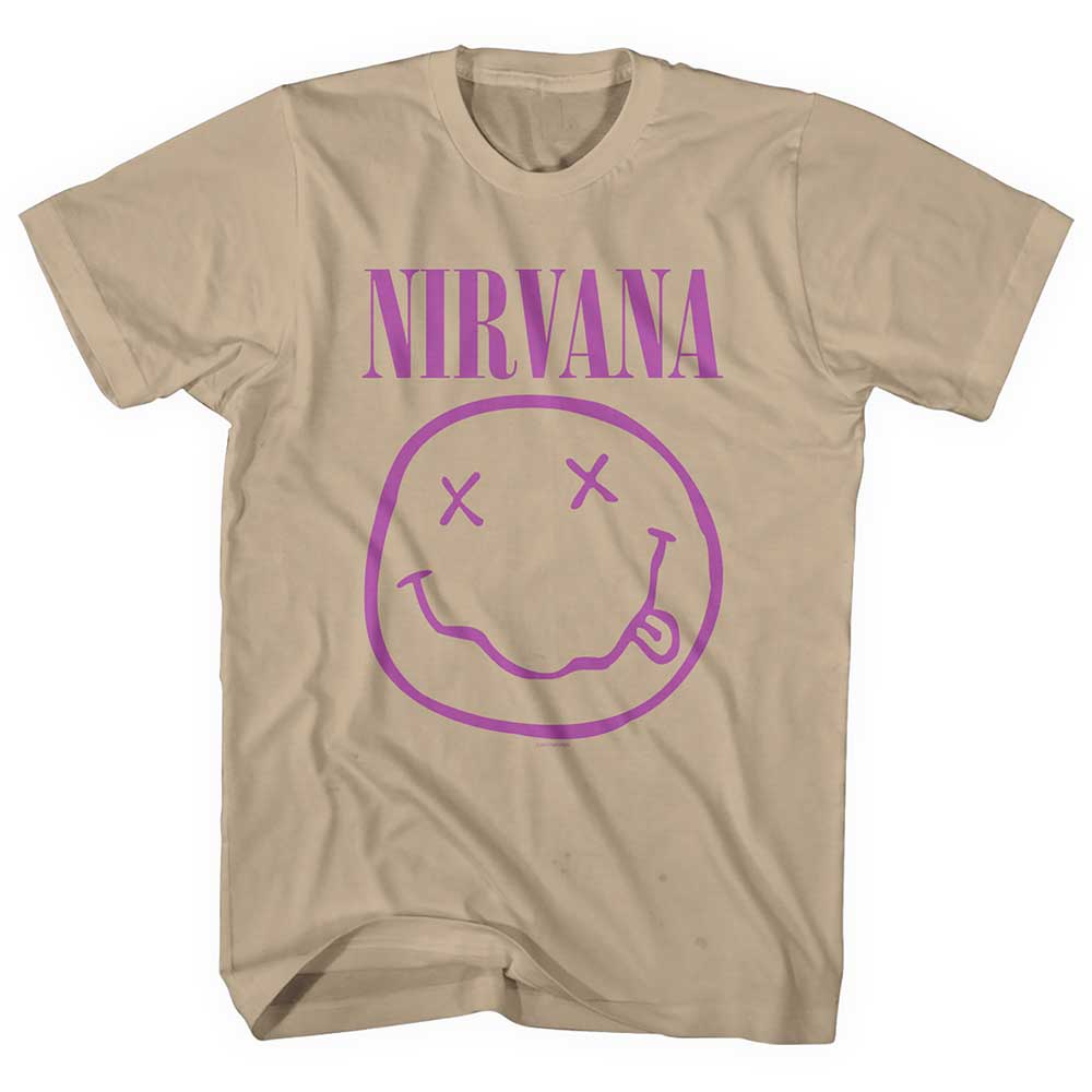 NIRVANA Attractive T-Shirt, Purple Happy Face Style002