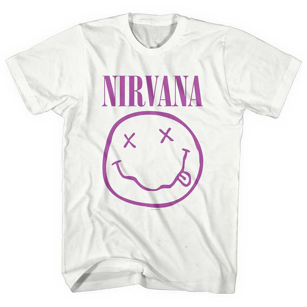 NIRVANA Attractive T-Shirt, Purple Happy Face Style003