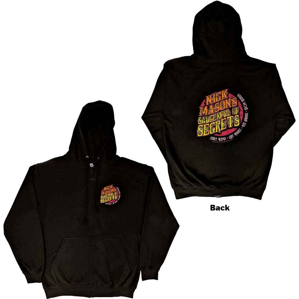 Nick Mason's Saucerful of Secrets | Official Band Zipped Hoodie | Logo (Back Print, Ex-Tour)