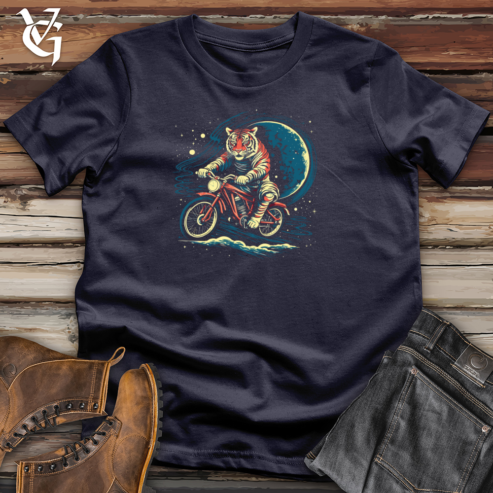 Retro Cosmic Bike Tiger Cotton Tee