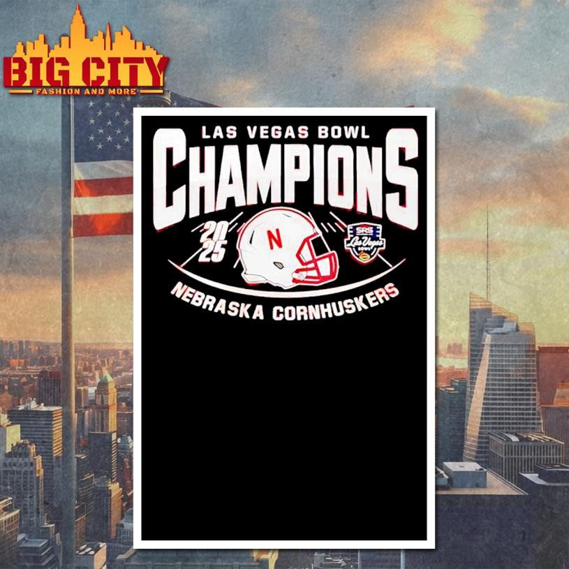 Nebraska Cornhuskers Las Vegas Bowl Champions 2025 helmet Shirt