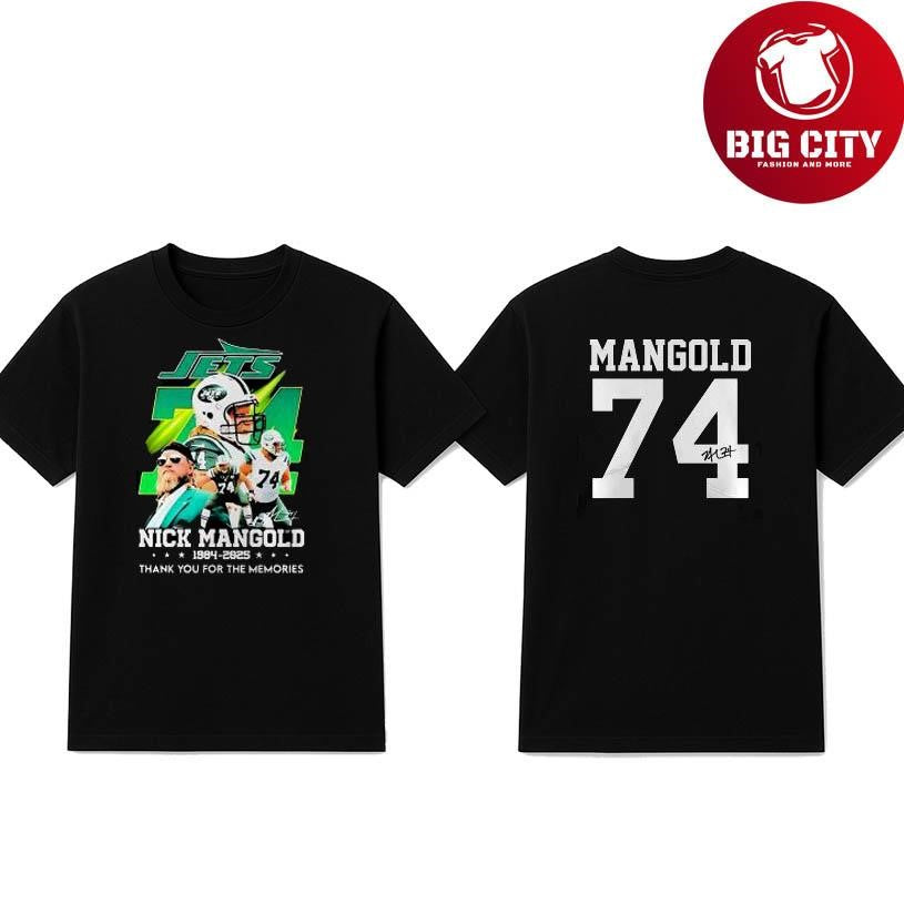 New York Jets Nick Mangold 74 Forever 2025 Football Two Sided Shirt