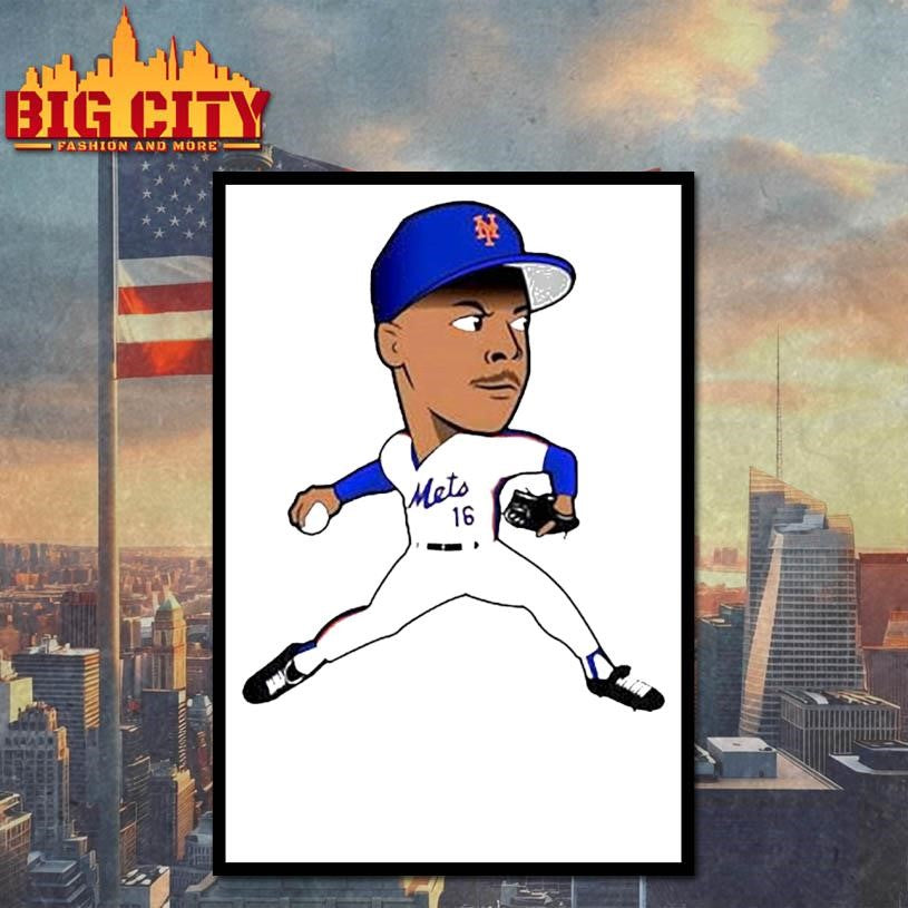 New York Mets #16 Baseball Player Caricature Cartoon Shirt