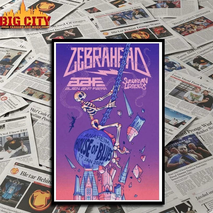 Nice Zebrahead January 17 2026 Anaheim, CA Poster shirts