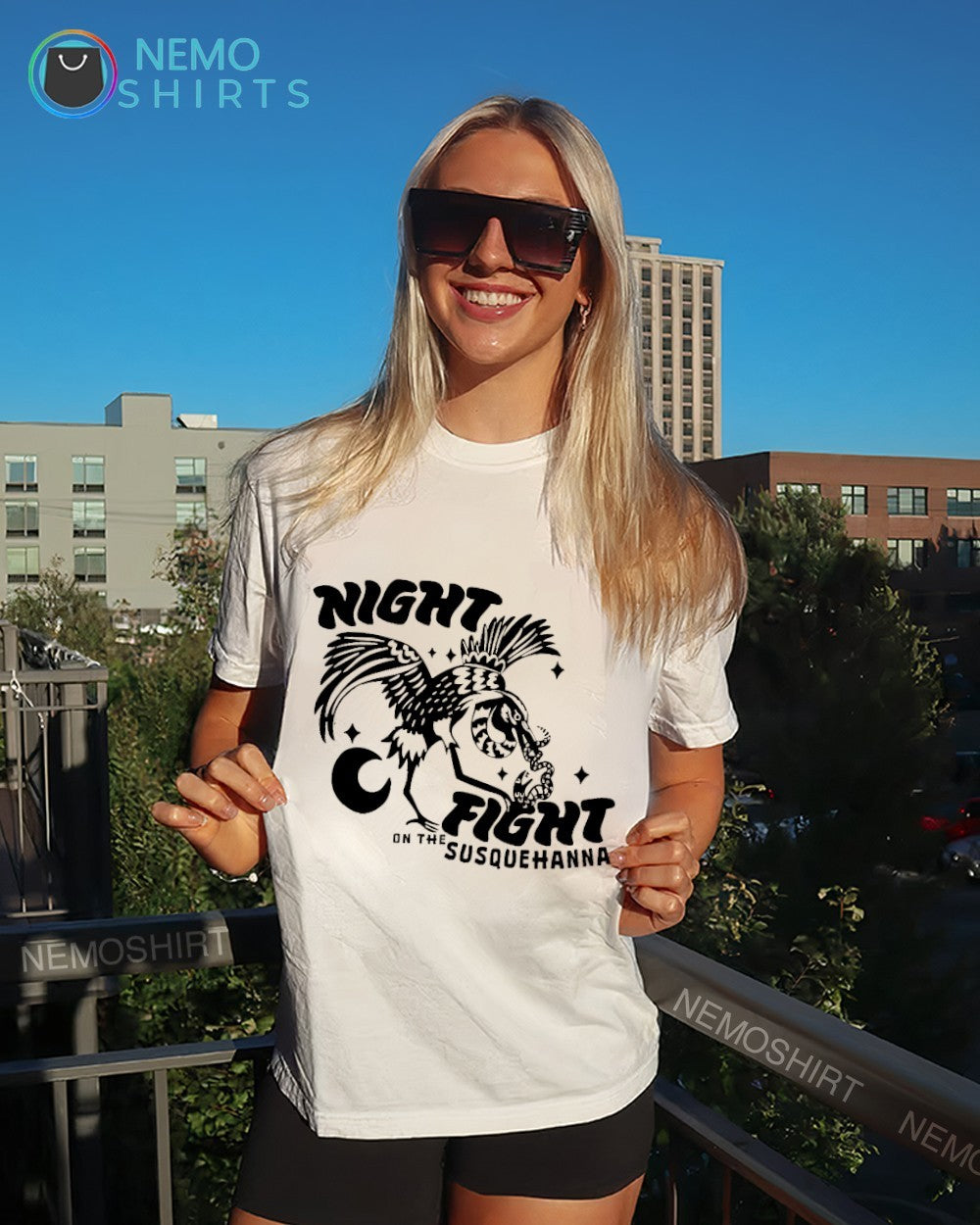 Night fight on the susquehanna bird shirt