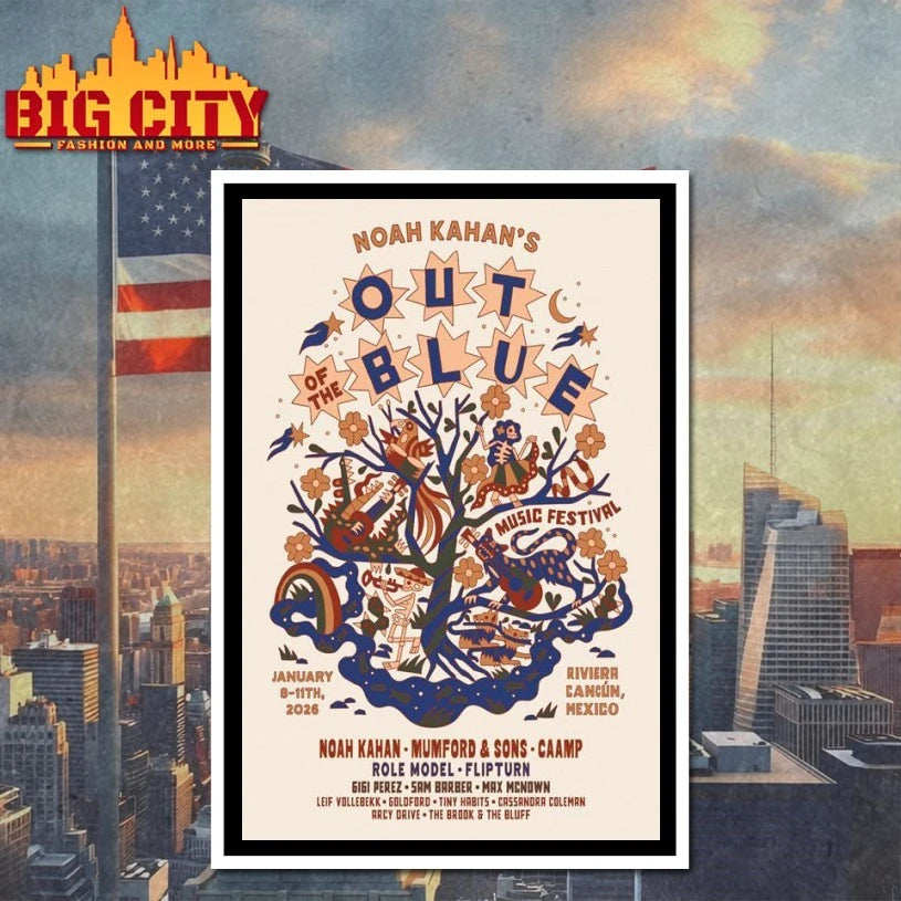 Noah Kahan January 8th 11th 2026 Cancun Tour Poster shirt