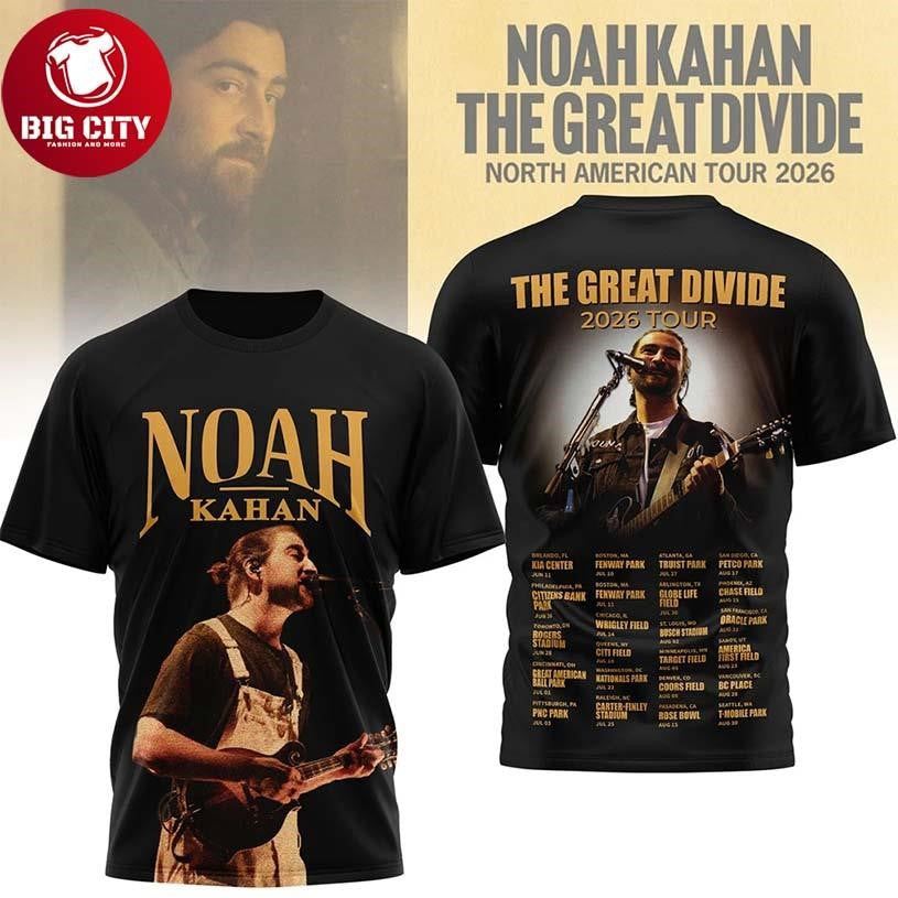 Noah Kahan The Great Divide Tour 2026 Two Sided Shirt