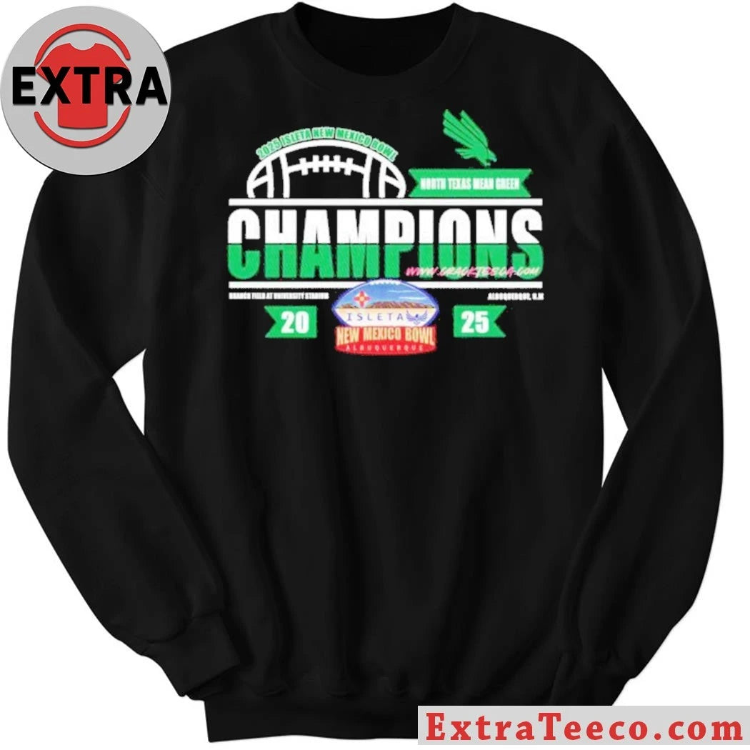 North Texas Mean Green 2025 Isleta New Mexico Bowl Champions At University Stadium On December 27 Logo T-Shirt