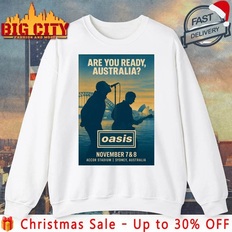 Oasis Sydney Australia Nov 7-8 2025 Poster shirt