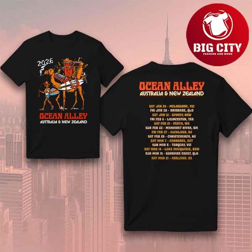 Ocean Alley Australia & New Zealand Tour 2026 Two Sided Shirt