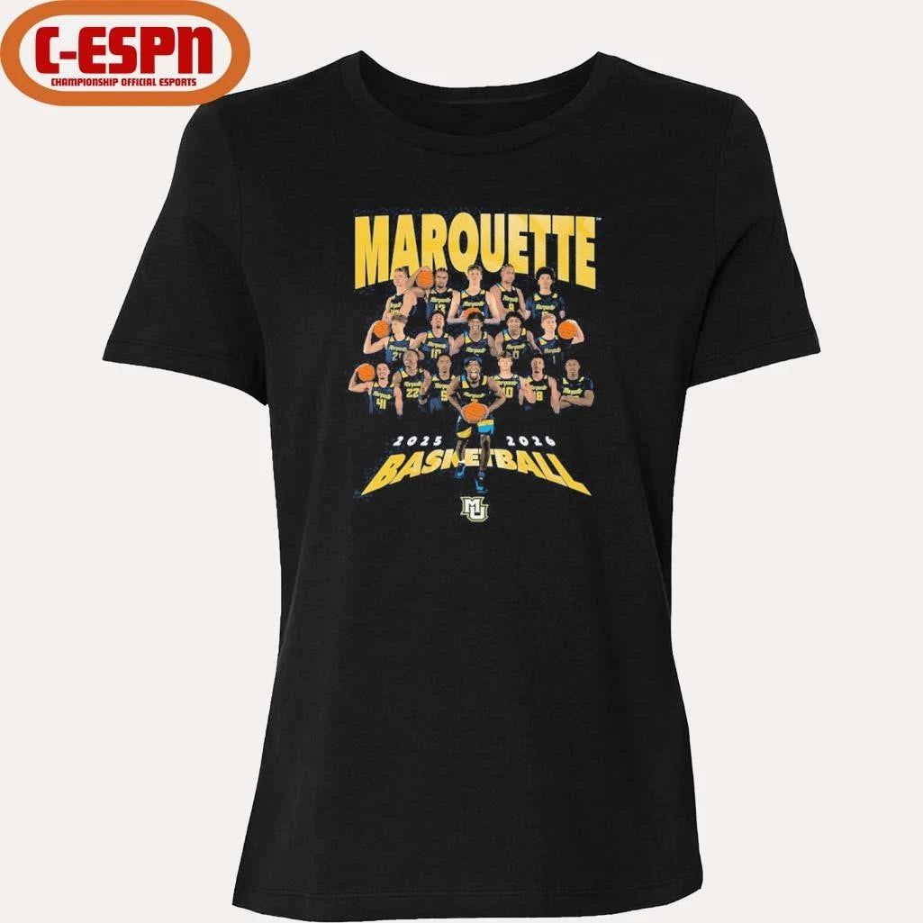 Official 2025-2026 Marquette Men’s Basketball Team Shirt