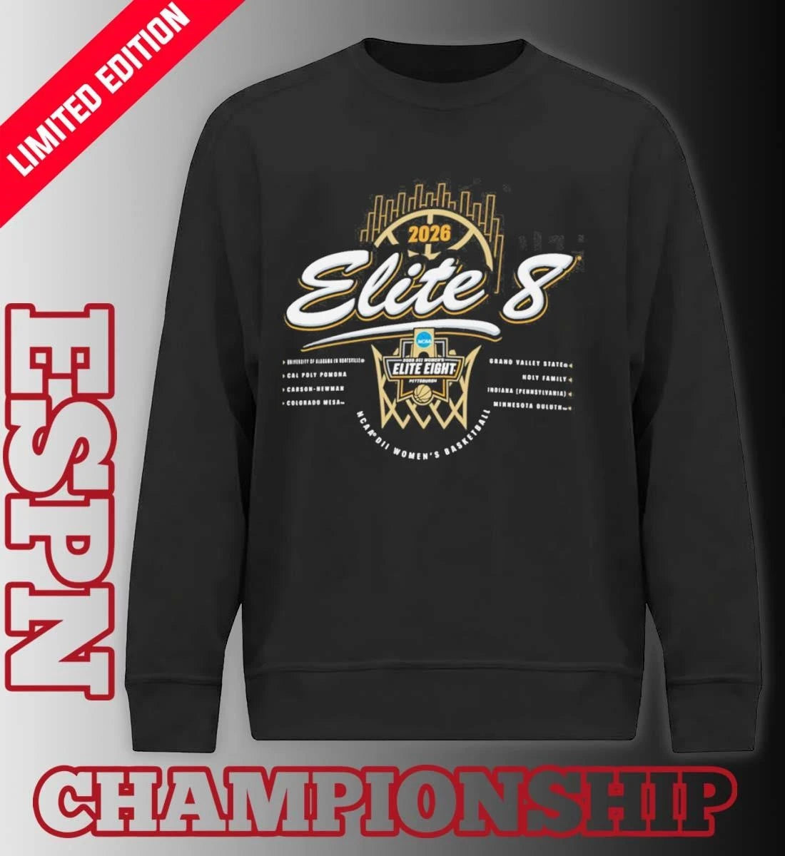 Official 2026 NCAA Division II Women’s Basketball Elite Eight T-Shirt
