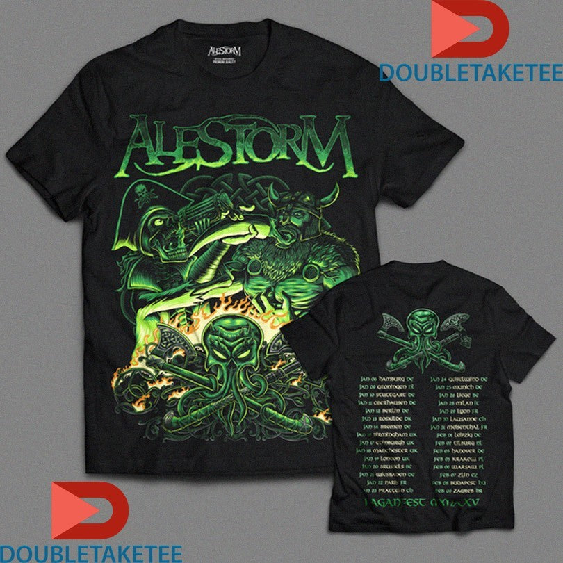 Official Alestorm Paganfest European & UK Tour 2025 Shirts